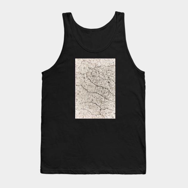 White Cracked Concrete Surface Tank Top by textural